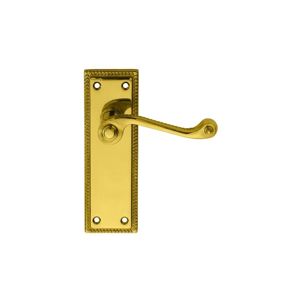 Carlisle Brass Polished Brass Latch 150mmx48mm Georgian Lever on Backplate FG1S