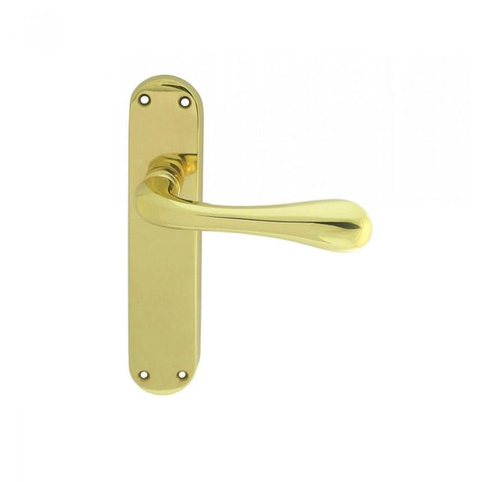 Carlisle Brass Polished Brass Latch 185mmx42mm Astro Lever on Backplate EL22
