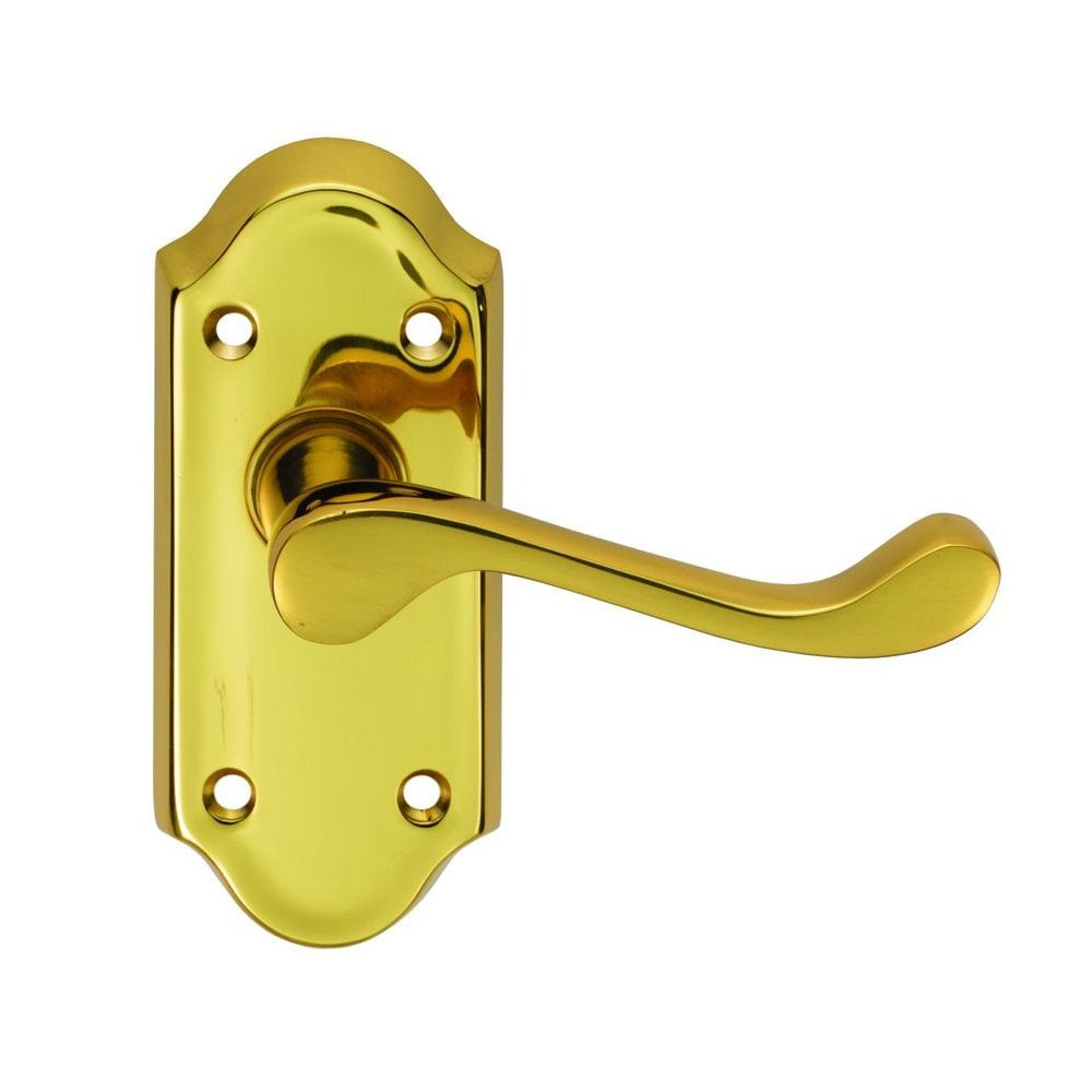 Carlisle Brass Polished Brass Latch Blister Pack 112mmx48mm Ashtead Lever on Backplate DL16/BP