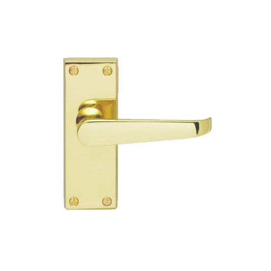 Carlisle Brass Polished Brass Latch Blister Pack 120mmx40mm Contract Victorian Lever on Backplate CBV31/BP