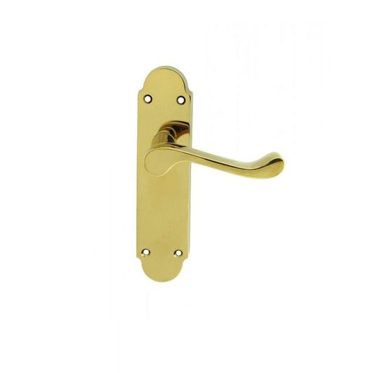 Carlisle Brass Polished Brass Latch Boxed Oakley Lever on Backplate DL167