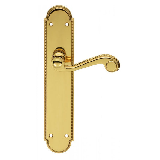 Carlisle Brass Polished Brass Latch Chesham Lever on Backplate 250mmx50mm DL270