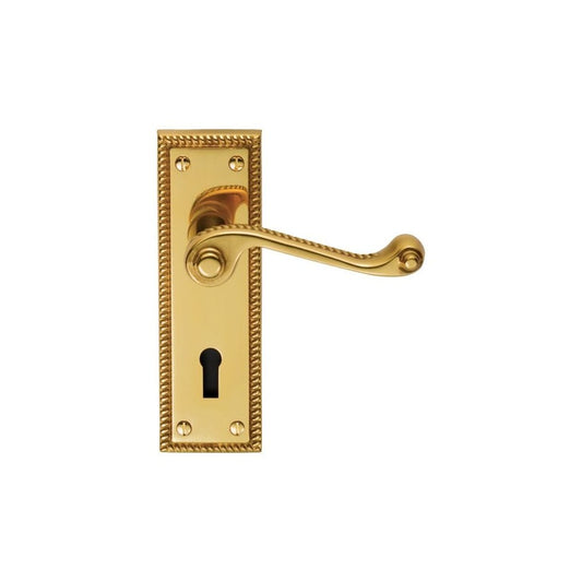 Carlisle Brass Polished Brass Lock Profile 150mmx48mm Georgian Lever on Backplate FG1