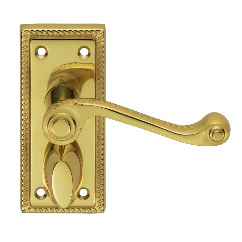 Carlisle Brass Polished Brass Privacy 112mmx48mm Georgian Lever on Backplate FG2WC