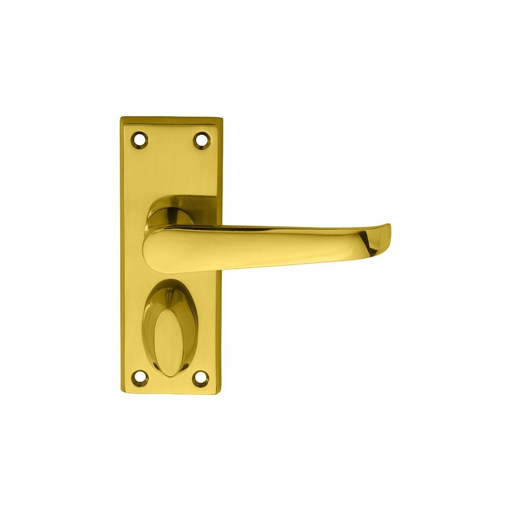 Carlisle Brass Polished Brass Privacy 118mmx42.5mm Boxed Victorian Lever on Backplate M31WC