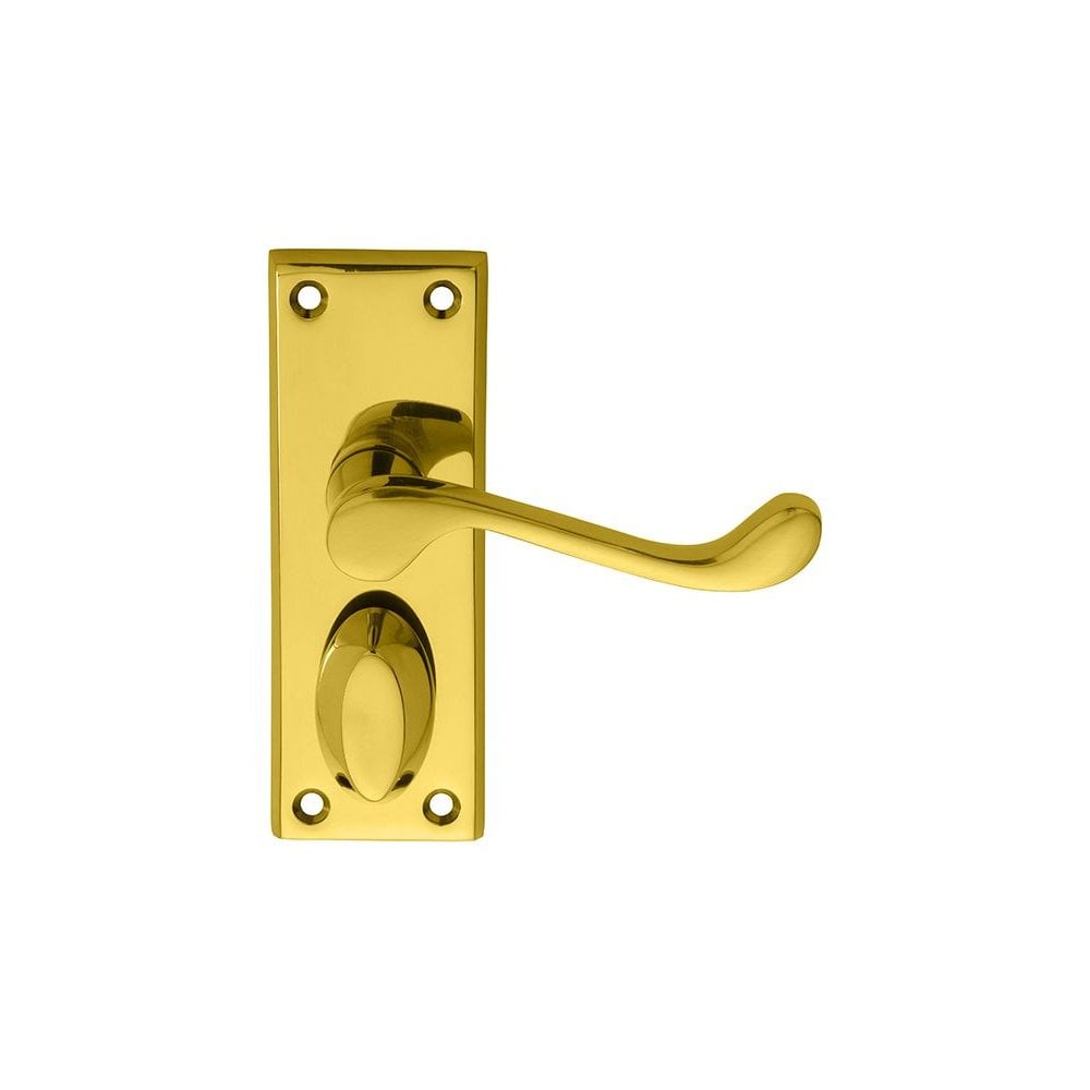 Carlisle Brass Polished Brass Privacy Boxed 118mmx43mm Victorian Scroll Lever on Backplate DL55WC