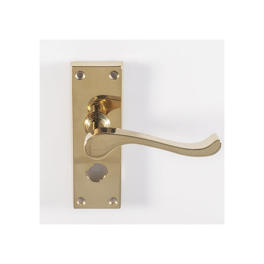 Carlisle Brass Polished Brass Privacy Boxed Contract Victorian Scroll Lever on Backplate CBS55WC