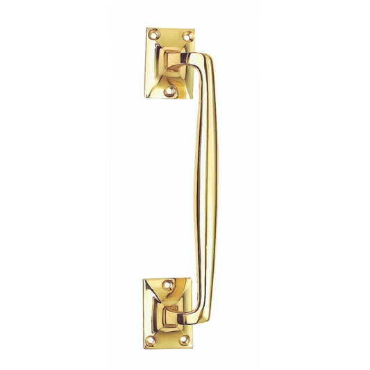 Carlisle Brass Polished Brass Pub Style Pull Handle 251mm Overall Length, 52mm Projection AA92