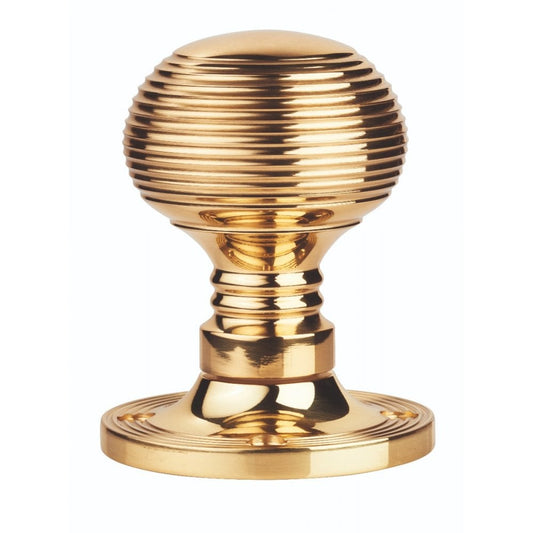 Carlisle Brass Polished Brass Queen Anne Mortice Knob 62.5mm Dia.Rose 51.5mm Dia. Knob 76mm Projection M1001