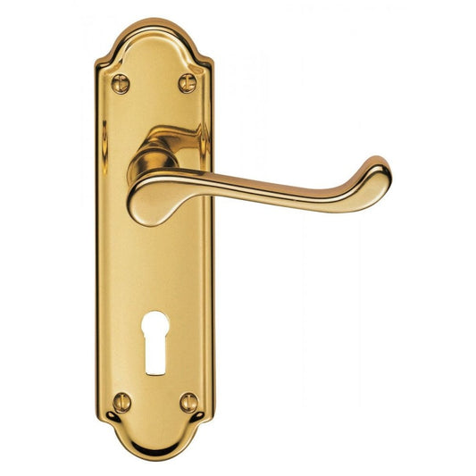 Carlisle Brass Polished Brass Standard Lock Boxed 168mmx48mm Ashtead Lever on Backplate DL17