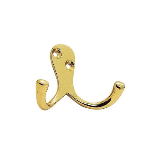 Carlisle Brass Polished Brass Victorian Double Robe Hook AA27
