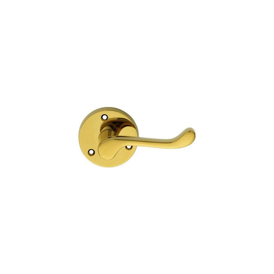 Carlisle Brass Polished Brass Victorian Scroll Lever on Round Rose DL56