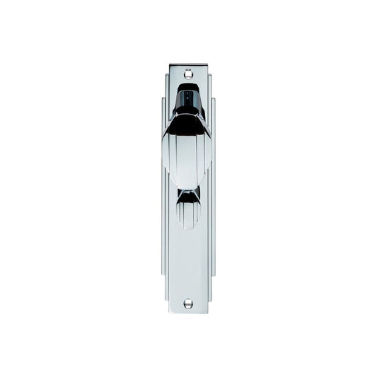 Carlisle Brass Polished Chrome Art Deco Knob On Backplate With Bathroom Profile ADR023CP