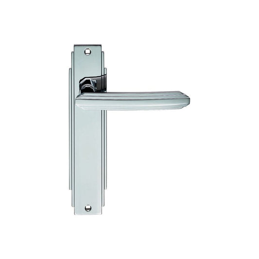 Carlisle Brass Polished Chrome Art Deco Lever On Backplate ADR012CP