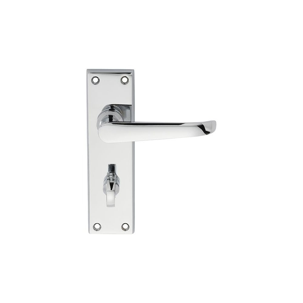 Carlisle Brass Polished Chrome Bathroom 150mmx43mm Victorian Ascot Lever on Backplate DL30WCCP