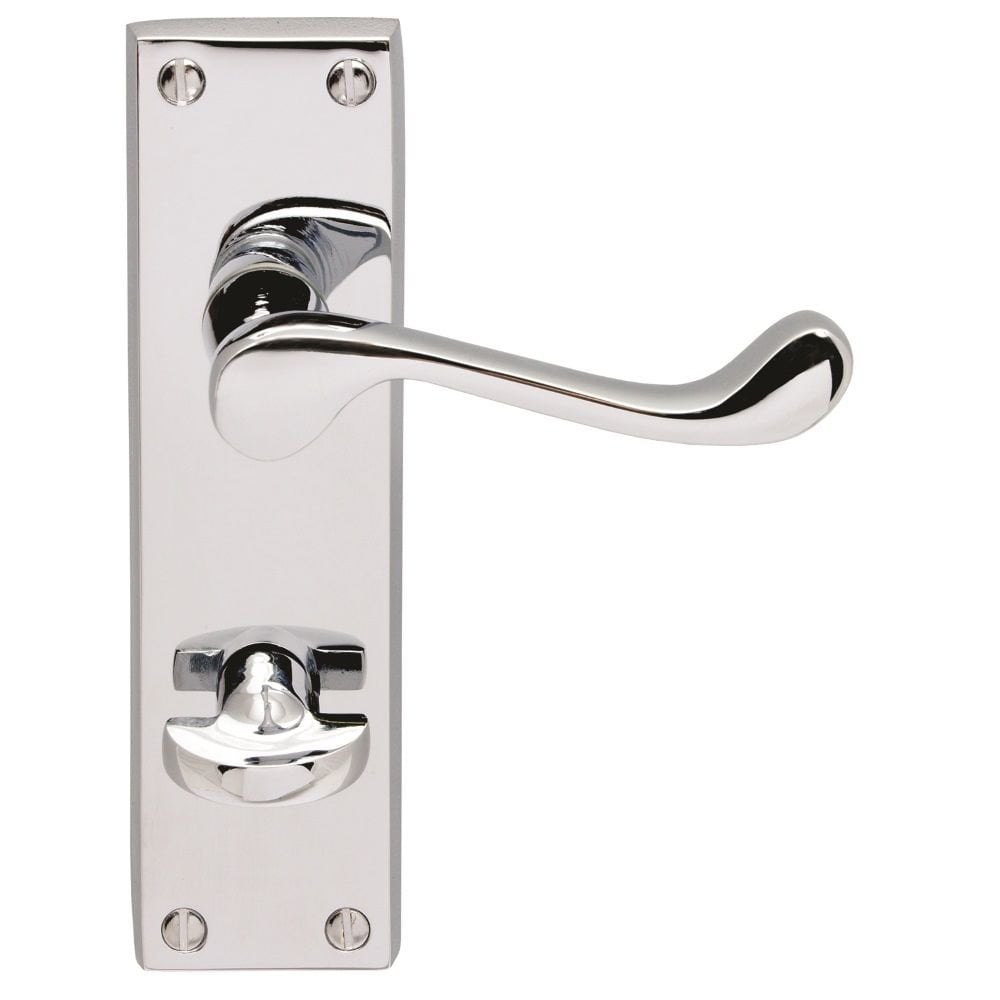 Carlisle Brass Polished Chrome Bathroom Boxed 150mmx43mm Victorian Scroll Lever on Backplate DL54WCCP
