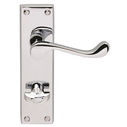 Carlisle Brass Polished Chrome Bathroom Boxed Contract Victorian Scroll Lever on Backplate CBS54WCCP