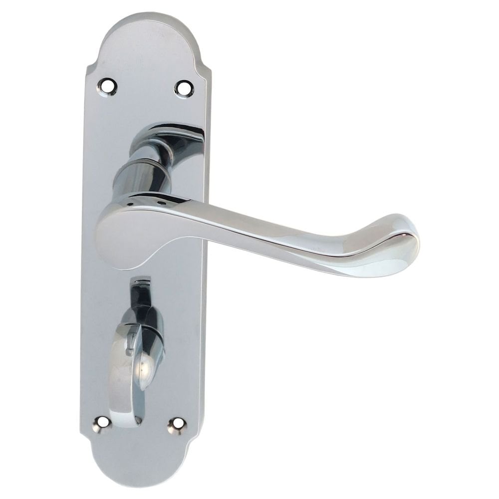Carlisle Brass Polished Chrome Bathroom Boxed Oakley Lever on Backplate DL168WCCP