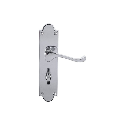 Carlisle Brass Polished Chrome Bathroom Victorian Scroll Lever On Shaped Backplate - (Contract Range) CBS68WCCP