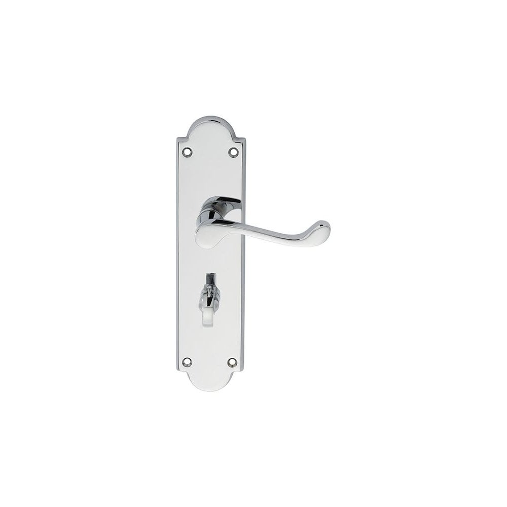 Carlisle Brass Polished Chrome Bathroom Victorian Scroll Lever on Shaped Backplate M68WCCP