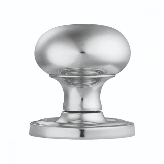 Carlisle Brass Polished Chrome Concealed Fix Mushroom Mortice Knob 64mm Dia Rose 58mm Dia Knob, 71mm Projection M35CCP