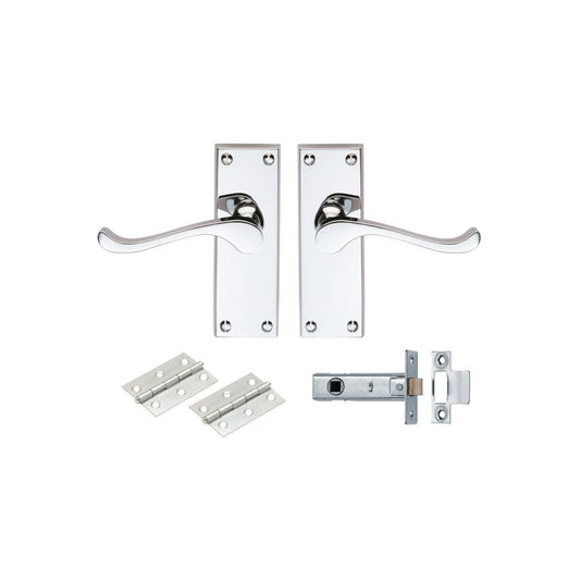 Carlisle Brass Polished Chrome Contract Victorian Scroll Latch Pack GK002CP/INTB
