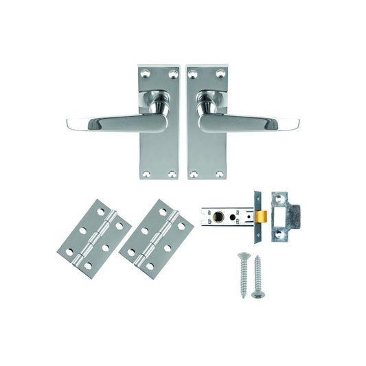Carlisle Brass Polished Chrome Contract Victorian Straight Latch Pack GK2002CP/INTB