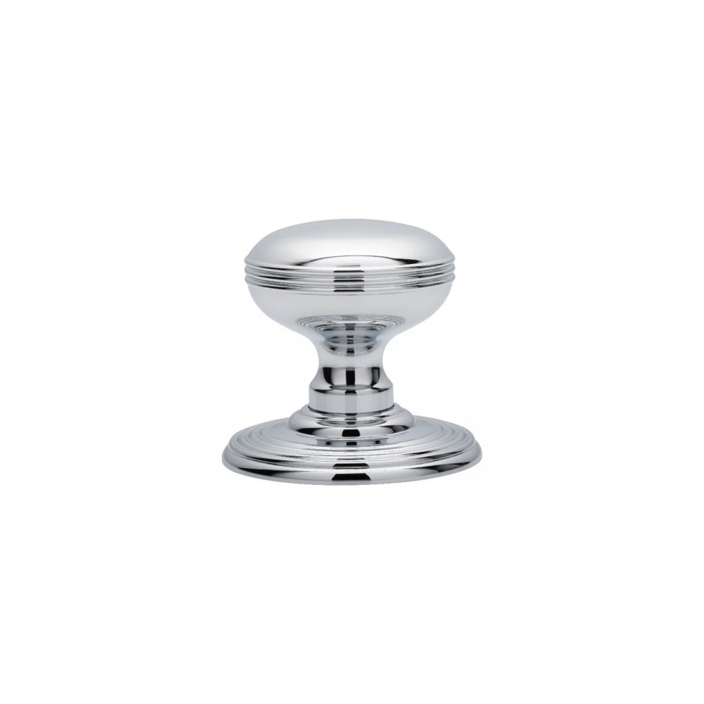 Carlisle Brass Polished Chrome Delamain Ringed Knob 70mm Dia Rose, 53mm Dia Knob DK39CCP