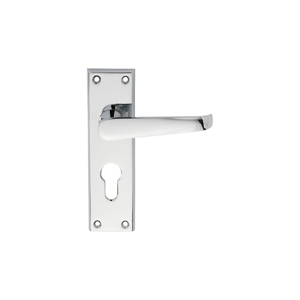 Carlisle Brass Polished Chrome Euro Lock 150mmx42.5mm Boxed Victorian Lever on Backplate M30YCP