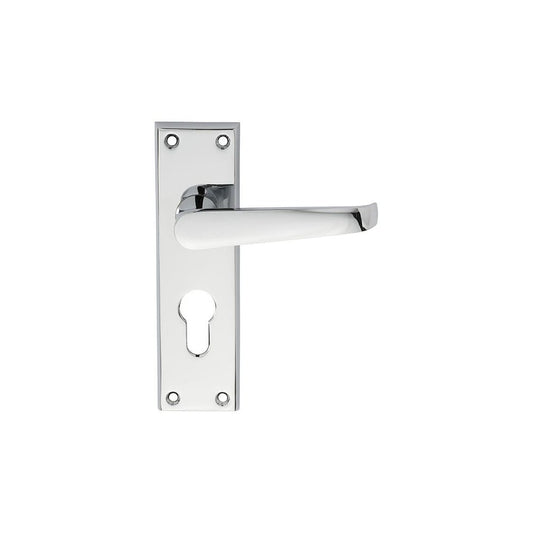 Carlisle Brass Polished Chrome Euro Lock Boxed 155mmx40mm Contract Victorian Lever on Backplate CBV30YCP