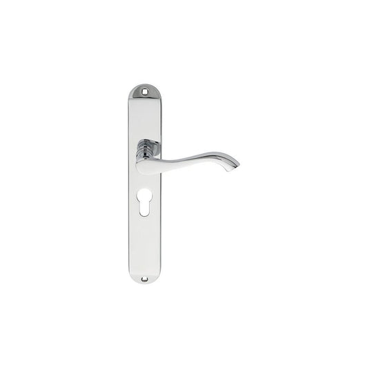 Carlisle Brass Polished Chrome Euro Profile 240mmx40mm, 47.5mm Centres Andros Lever on Backplate DL380YCP