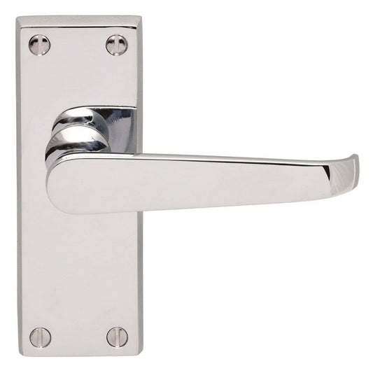 Carlisle Brass Polished Chrome Latch 118mmx42.5mm Boxed Victorian Lever on Backplate M31CP