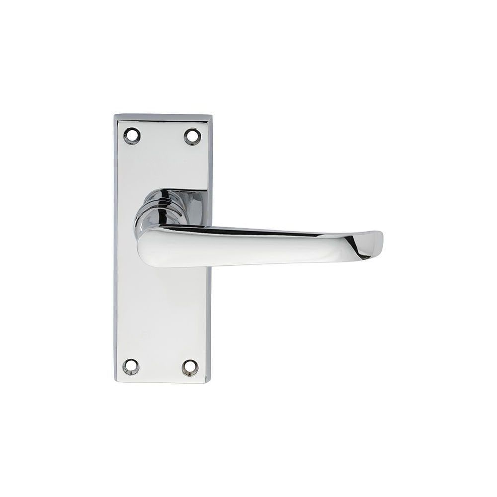 Carlisle Brass Polished Chrome Latch 118mmx43mm Victorian Ascot Lever on Backplate DL31CP