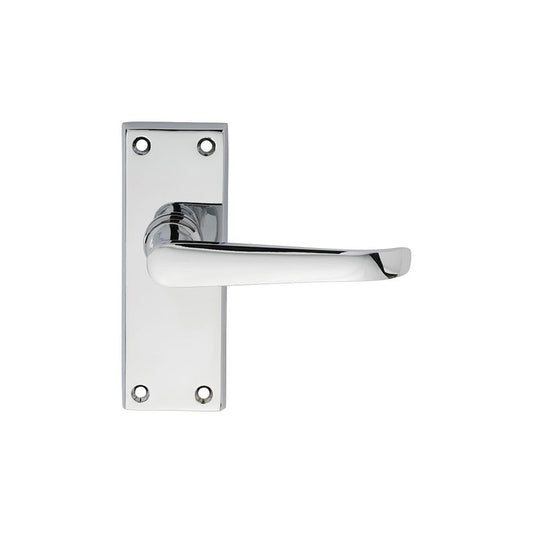 Carlisle Brass Polished Chrome Latch 118mmx43mm Victorian Ascot Lever on Backplate DL31CP