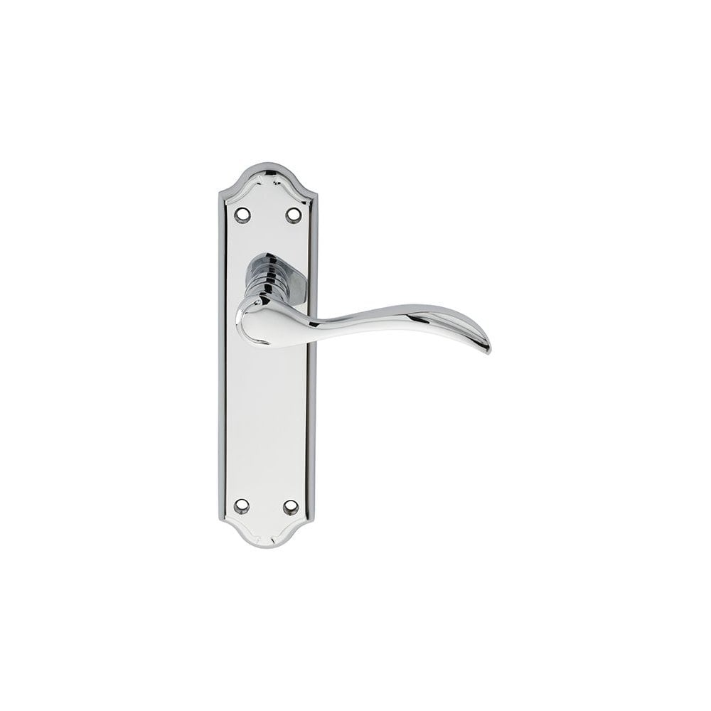 Carlisle Brass Polished Chrome Latch 180mmx45mm Backplate Madrid Lever on Backplate DL191CP