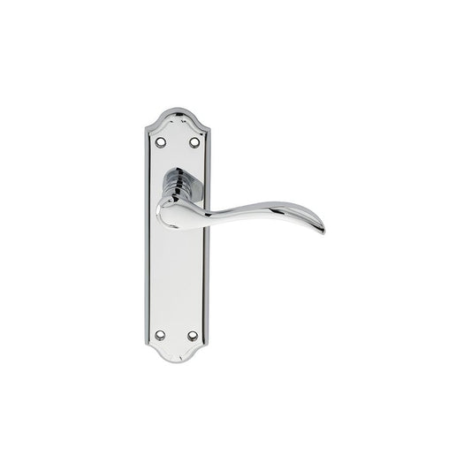 Carlisle Brass Polished Chrome Latch 180mmx45mm Backplate Madrid Lever on Backplate DL191CP