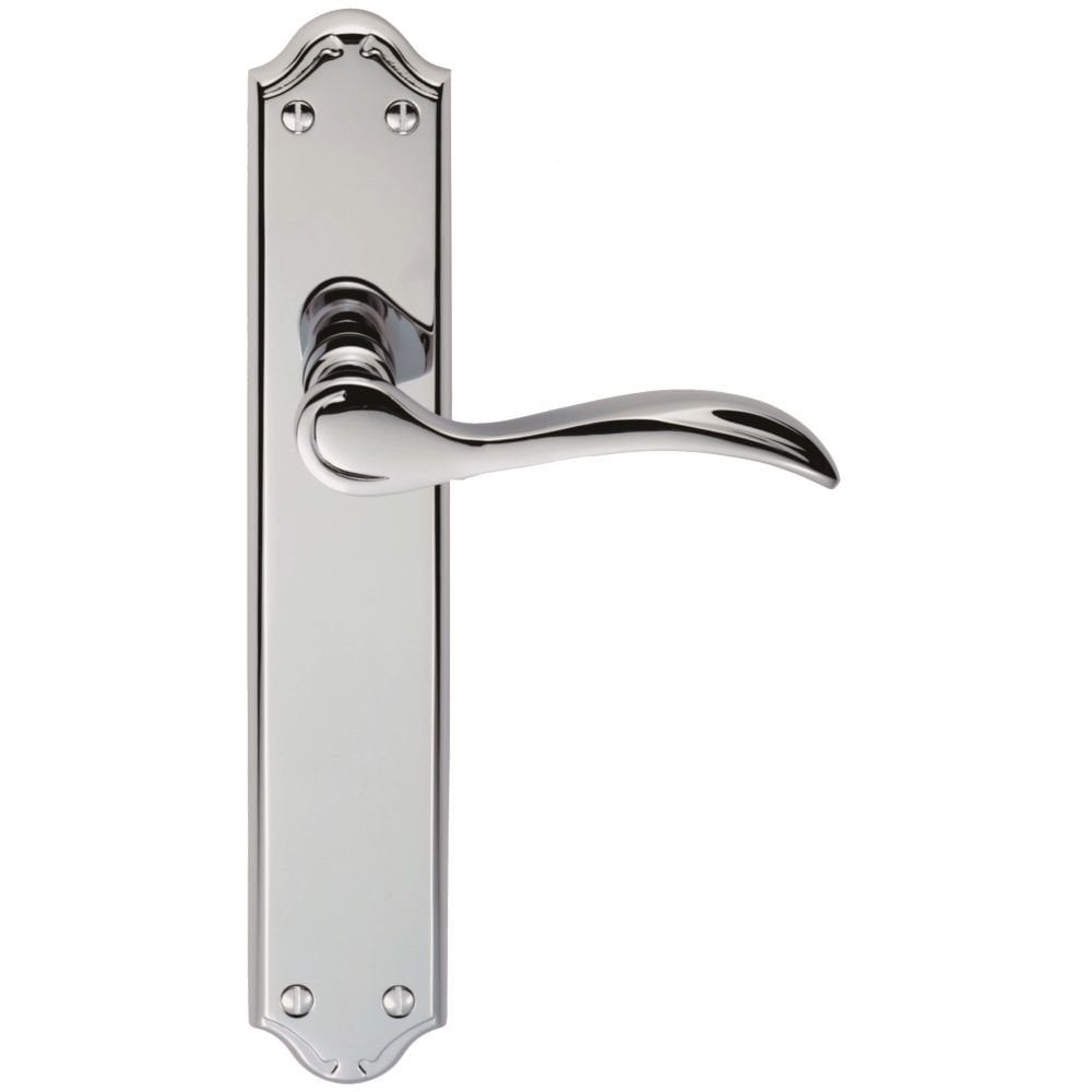 Carlisle Brass Polished Chrome Latch 245mmx45mm Madrid Lever on Backplate DL291CP