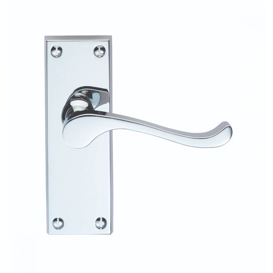 Carlisle Brass Polished Chrome Latch Blister Pack Contract Victorian Scroll Lever on Backplate CBS55CP/BP