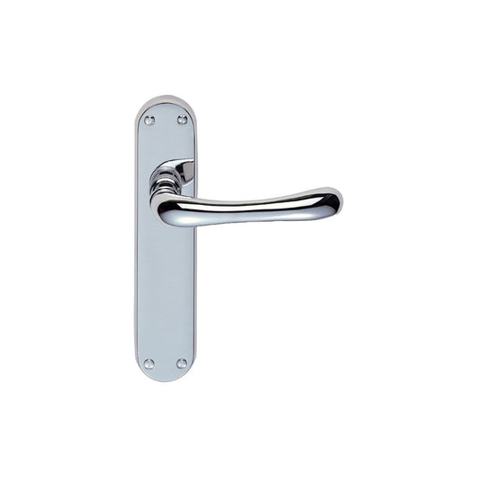Carlisle Brass Polished Chrome Latch Ibra Lever on Backplate Range 185mmx42mm EL12CP