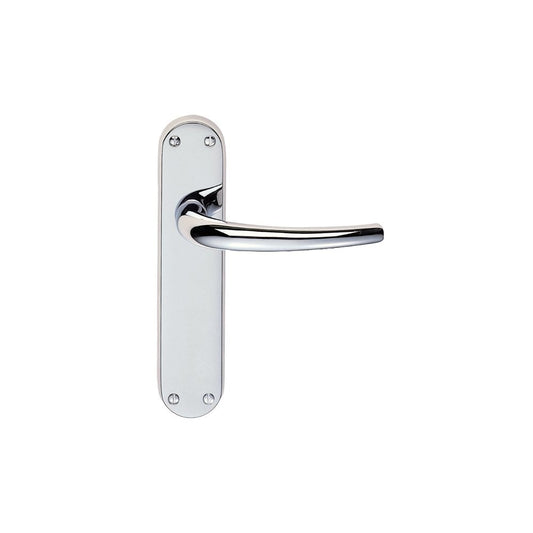 Carlisle Brass Polished Chrome Latch Lilla Lever on Backplate 185mmx42mm EL32CP
