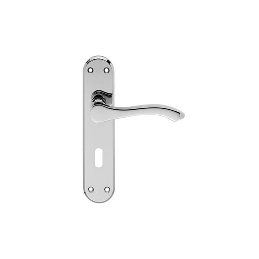 Carlisle Brass Polished Chrome Lock Ixion Lever on backplate SZM366CP/RP