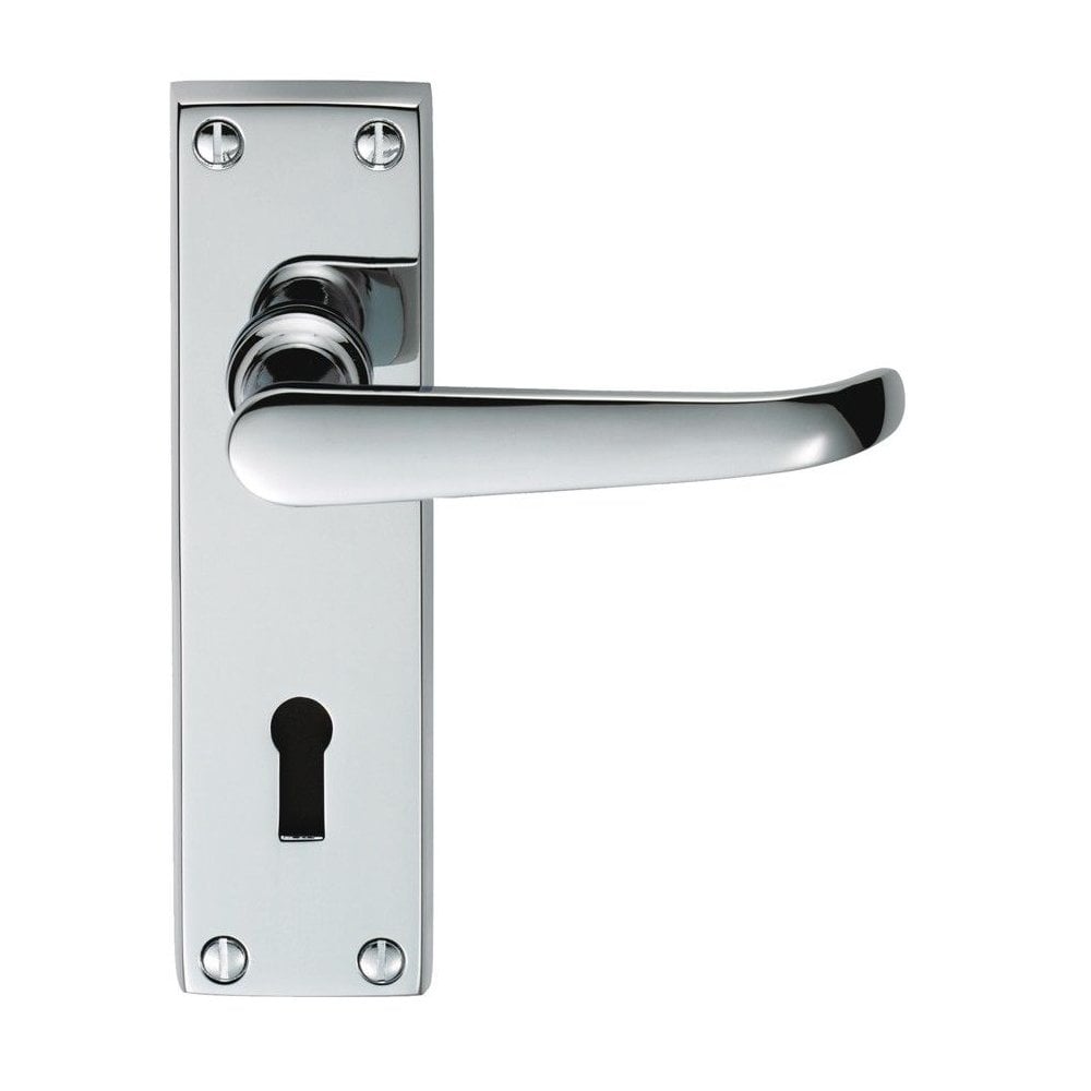 Carlisle Brass Polished Chrome Lock Profile 150mmx43mm Victorian Ascot Lever on Backplate DL30CP