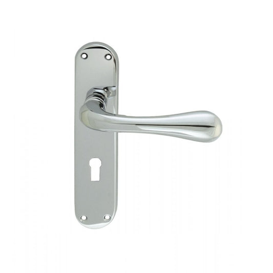Carlisle Brass Polished Chrome Lock Profile 185mmx42mm Astro Lever on Backplate EL21CP