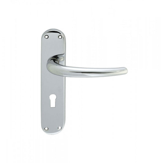 Carlisle Brass Polished Chrome Lock Profile Lilla Lever on Backplate 185mmx42mm EL31CP