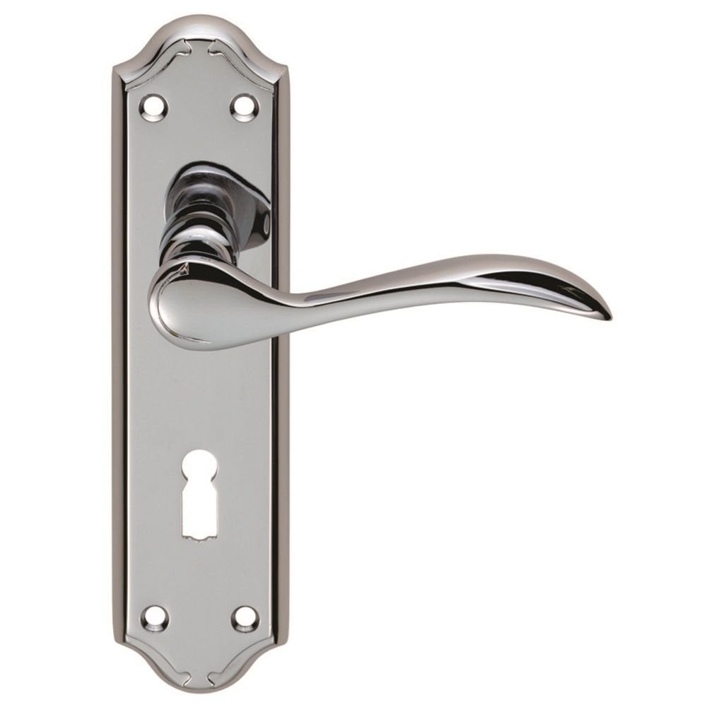 Carlisle Brass Polished Chrome Lock Standard 180mmx45mm Madrid Lever on Backplate DL190CP