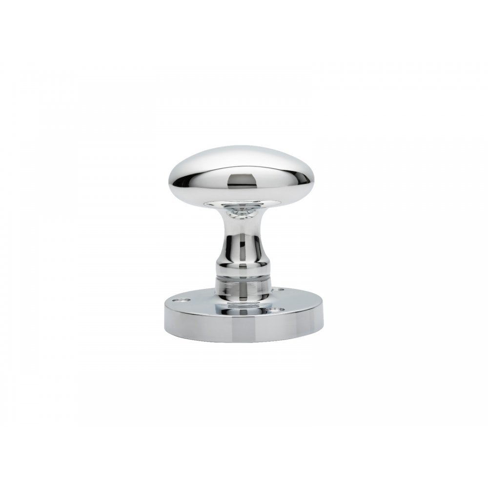 Carlisle Brass Polished Chrome Oval Mortice Knob 61mm Dia.Rose 55mm x 37mm Knob, 73mm Projection M34CP