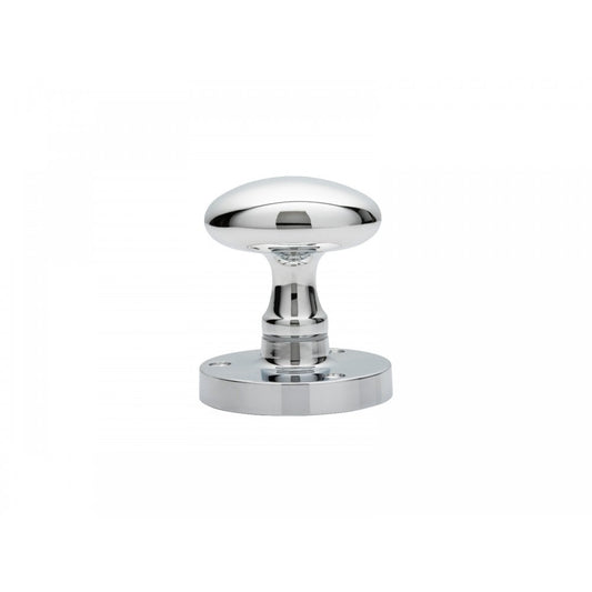 Carlisle Brass Polished Chrome Oval Mortice Knob 61mm Dia.Rose 55mm x 37mm Knob, 73mm Projection M34CP