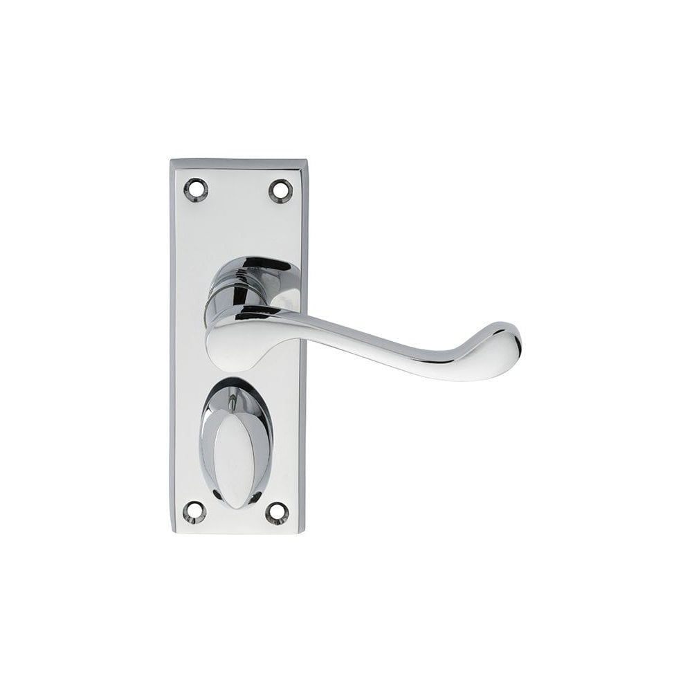 Carlisle Brass Polished Chrome Privacy Boxed 118mmx43mm Victorian Scroll Lever on Backplate DL55WCCP