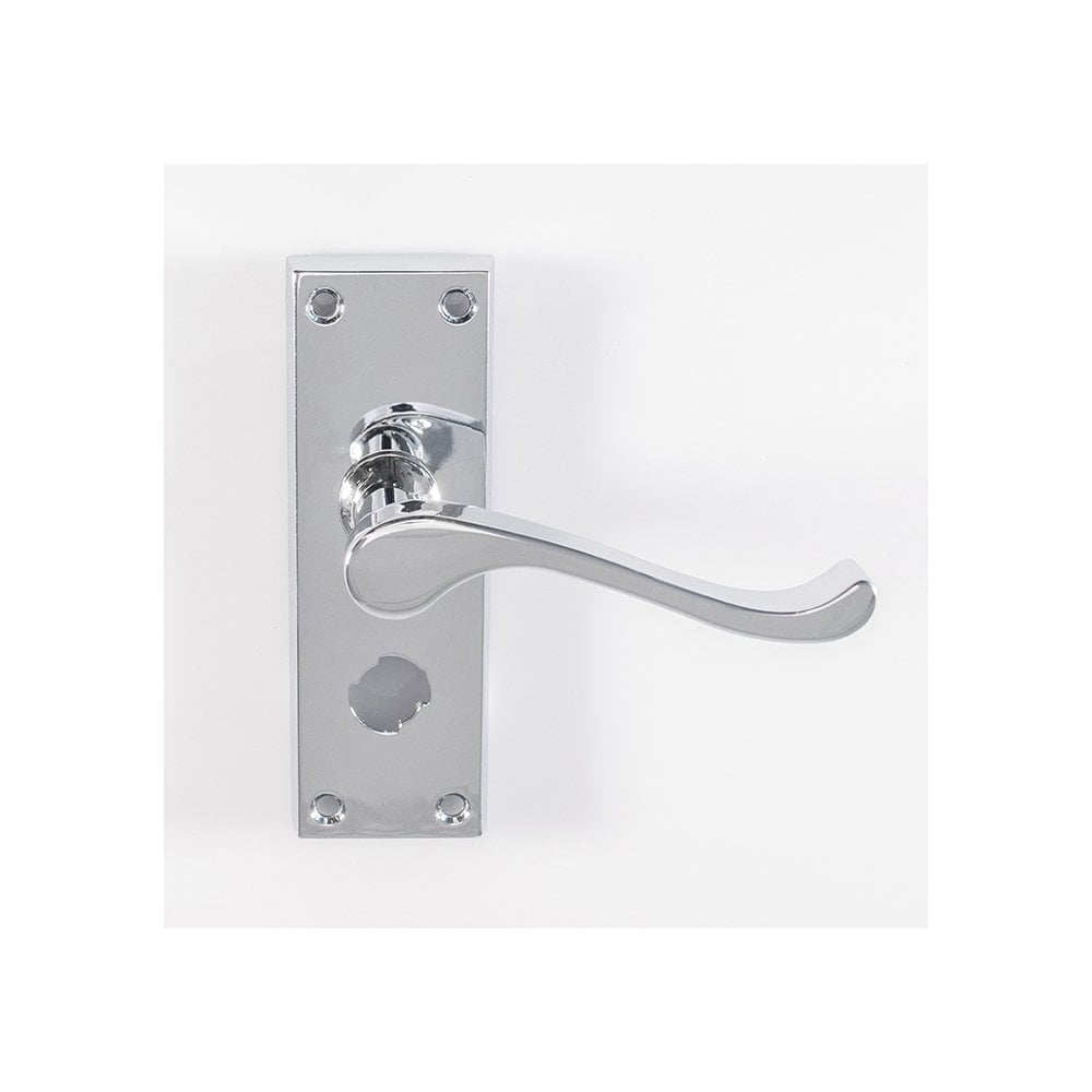 Carlisle Brass Polished Chrome Privacy Boxed Contract Victorian Scroll Lever on Backplate CBS55WCCP