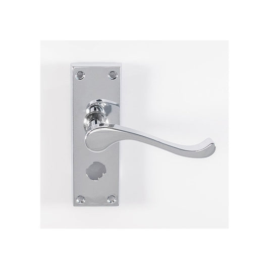 Carlisle Brass Polished Chrome Privacy Boxed Contract Victorian Scroll Lever on Backplate CBS55WCCP